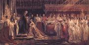 Charles Robert Leslie Queen Victoria Receiving the Sacrament at her Coronation 28 June 1838 (mk25) oil painting picture wholesale
